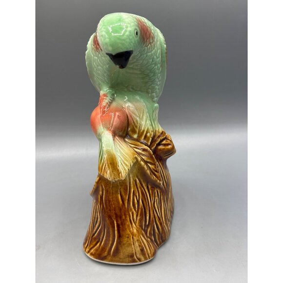 Vintage Ceramic Parrot Figurine 7" Tall Hand-Painted Mid-Century Decor Brazil - Picture 2 of 6